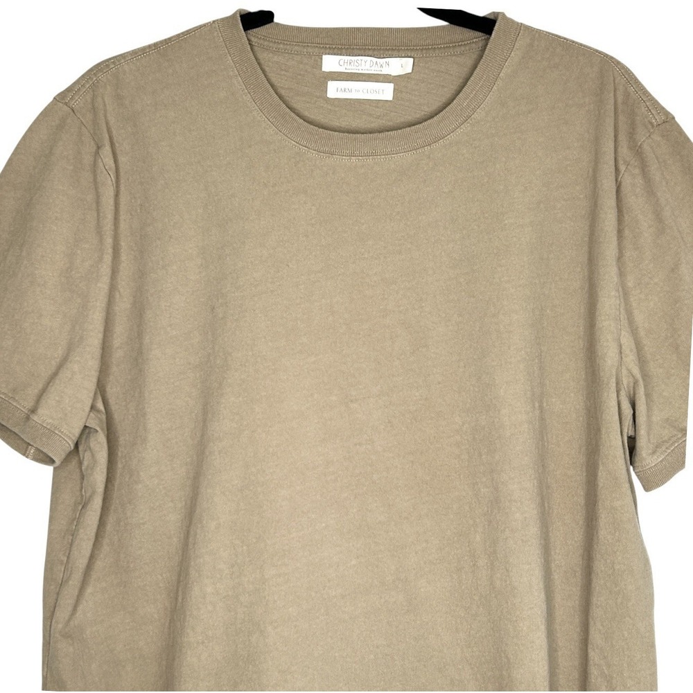 Christy Dawn Regenerative Cotton Short Sl T Shirt Top Large Minimalist Crewneck - Picture 3 of 10